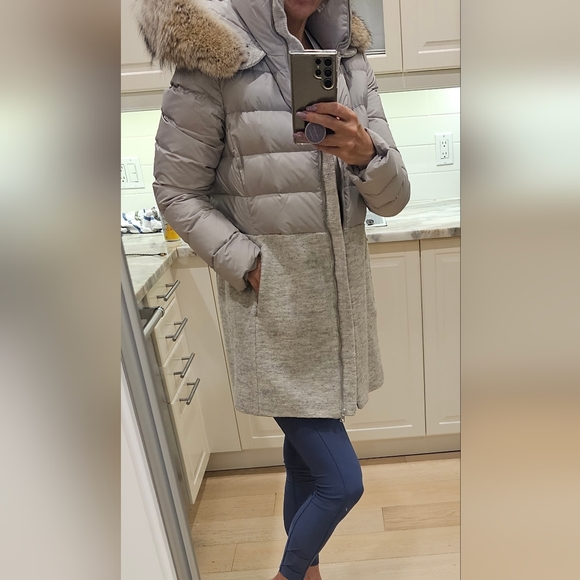 Soia & Kyo Winter Coat grey/beige Fur Large - Picture 4 of 12